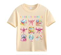 vaolkwsacz 100th Day of School Celebration for Girls and Boys Kids T Shirts Fun Colorful Numbers Larges Damen, beige., 6-7 Jahre