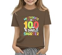 vaolkwsacz 100th Day of School Celebration for Girls and Boys Kids T Shirts Fun Colorful Numbers Toy Maglietta a maniche lunghe, caffè, 3-4 Jahre