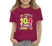 vaolkwsacz 100th Day of School Celebration for Girls and Boys Kids T Shirts Fun Colorful Numbers Toy Maglietta a maniche lunghe, Rosso anguria., 3-4 Jahre