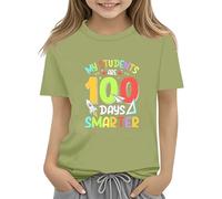 vaolkwsacz 100th Day of School Celebration for Girls and Boys Kids T Shirts Fun Colorful Numbers Toy Maglietta a maniche lunghe, Ag., 12-13 Jahre