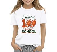 vaolkwsacz 100th Day of School Celebration for Girls and Boys Kids T Shirts Fun Colorful Numbers Toy T Shirt für Mädchen Bauchfrei, bianco, 6-7 Jahre