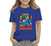 vaolkwsacz 100th Day of School Celebration for Girls and Boys Kids T Shirts Fun Colorful Numbers Toy Truck Leggings Pizzo, Blu, 2-3 Jahre