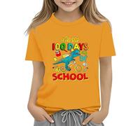 vaolkwsacz 100th Day of School Celebration for Girls and Boys Kids T Shirts Fun Colorful Numbers Toy Truck Leggings Pizzo, giallo., 2-3 Jahre
