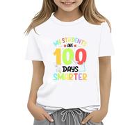 vaolkwsacz 100th Day of School Celebration for Girls and Boys Kids T Shirts Fun Colorful Numbers Toy Maglietta a maniche lunghe, bianco, 3-4 Jahre