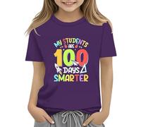 vaolkwsacz 100th Day of School Celebration for Girls and Boys Kids T Shirts Fun Colorful Numbers Toy Maglietta a maniche lunghe, Lilla, 10-11Years