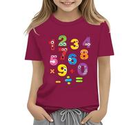 vaolkwsacz Colorful Number Day Math Kids T Shirt Number Day 2025 School Math Day Top Number Day T Shirts Math Lovers T Shirt Maglietta per bambini del villaggio, Vino, 12-13 Jahre