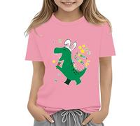 vaolkwsacz Easter Shirts for Toddler Boy - Maglietta a maniche corte Tractor Bunny per bambini, in cotone, 2 13 anni, per ragazzi e ragazze, Colore: rosa., 12-13 Jahre