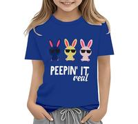 vaolkwsacz Easter Shirts for Toddler Boy Short Sleeve Tractor Bunny Tshirt for Kids Cotton Tee Tops 2 13 Years Camicia da donna, Blu, 12-13 Jahre