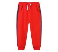 vaolkwsacz European and American Style Children's Clothing Pants Spring and Autumn Small and Medium Children's Fashion Sports Pants Boys Sweater Pantaloni corti, Colore: rosso, 6 anni