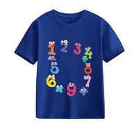 vaolkwsacz Number Day Girls and Boys Kids T Shirts Fun Colorful Numbers Abbigliamento Compleanno Baby 1 Ragazzo, Blu scuro, 2-3 Jahre