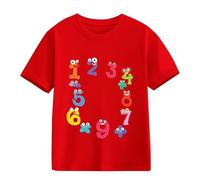 vaolkwsacz Number Day Girls and Boys Kids T Shirts Fun Colorful Numbers Abbigliamento Compleanno Baby 1 Ragazzo, Colore: rosso, 2-3 Jahre