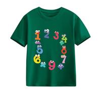 vaolkwsacz Number Day Girls and Boys Kids T Shirts Fun Colorful Numbers Abbigliamento Compleanno Baby 1 Ragazzo, verde, 6-7 Jahre