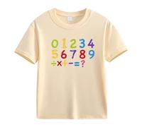 vaolkwsacz Number Day Girls and Boys Kids T Shirts Fun Colorful Numbers Shirt 2° ragazzo, beige., 6-7 Jahre