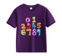 vaolkwsacz Number Day Girls and Boys Kids T Shirts Fun Colorful Numbers Shirt für Mädchen, Lilla, 3-4 Jahre