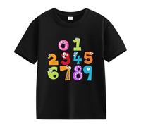 vaolkwsacz Number Day Girls and Boys Kids T Shirts Fun Colorful Numbers Shirt für Mädchen, Nero , 6-7 Jahre