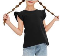 vaolkwsacz Ragazze Carino Life Candy Colore Farfalla Maniche Corte Adatto Per 313 T Shirt Dinosauro Ragazza, Nero , 7-8 Jahre
