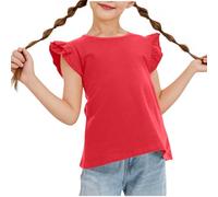 vaolkwsacz Ragazze Carino Life Candy Colore Farfalla Maniche Corte Adatto Per 313 T Shirt Dinosauro Ragazza, Colore: rosso, 12-13 Jahre