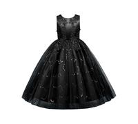 vaolkwsacz Ragazze Tulle Pizzo Abito da Sposa per Formale Compleanno Pageant Prom Maxi Abito Ragazza Rossa, Nero , 7-8 Jahre