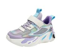 vaolkwsacz Scarpe da trekking per bambini, scarpe da ginnastica per bambini, con suola spessa, traspiranti, unisex, per allenatori, scarpe da corsa alla moda, con chiusura in, Lilla, 32 EU