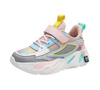 vaolkwsacz Scarpe da trekking per bambini, scarpe da ginnastica per bambini, con suola spessa, traspiranti, unisex, per allenatori, scarpe da corsa alla moda, con chiusura in, Colore: rosa., 33 EU