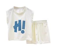vaolkwsacz - Set di abbigliamento da uomo, comodo, abbigliamento sportivo casual per, completo versatile, perfetto per l'uso quotidiano abbigliamento per bambini bambina 86 92, beige., 4-5 Jahre