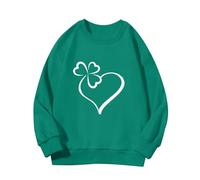vaolkwsacz Spring and Autumn New Fashionable Cute Print Comfortable Version of The Girls Print, Felpa per ragazzi e ragazze, verde, 3-4 Jahre