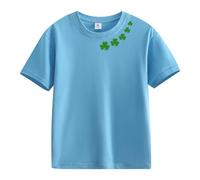 vaolkwsacz Spring and Autumn New Fashionable Cute Print Comfortable Version of The Girls Print, maglietta a maniche lunghe da ragazzo, Celeste., 12-13 Jahre