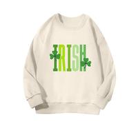 vaolkwsacz Spring and Autumn New Fashionable Cute Print Comfortable Version of The Girls Print Sweatshirt Baby N, beige., 10-11 Jahre