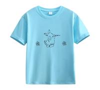 vaolkwsacz Spring and Autumn New Fashionable Cute Print Comfortable Version of The Girls Printed T Shirt Girl Shirt Shirt Shirt 152, Celeste., 6-7 Jahre