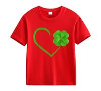 vaolkwsacz Spring and Autumn New Fashionable Cute Print Comfortable Version of The Girls Printed T Shirt Real Girls Equitation Shirt, Colore: rosso, 4-5 Jahre