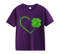 vaolkwsacz Spring and Autumn New Fashionable Cute Print Comfortable Version of The Girls Printed T Shirt Real Girls Equitation Shirt, Lilla, 10-11Years