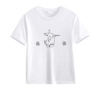 vaolkwsacz Spring and Autumn New Fashionable Cute Print Comfortable Version of The Girls Printed T Shirt manica lunga S Ragazza, bianco, 3-4 Jahre