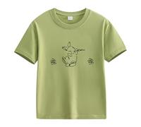 vaolkwsacz Spring and Autumn New Fashionable Cute Print Comfortable Version of The Girls Printed T Shirt Girl Shirt Shirt Shirt 152, verde, 8-9 Jahre