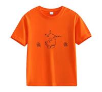 vaolkwsacz Spring and Autumn New Fashionable Cute Print Comfortable Version of The Girls Printed T Shirt T Shirt with Paillettes Girl, Colore: arancione., 12-13 Jahre