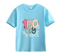 vaolkwsacz Spring and Autumn New Fashionable Cute Print Comfortable Version of The Girls Printed T Shirt Alien Shirt Girl, Blu, 2-3 Jahre