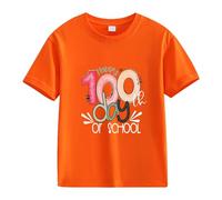 vaolkwsacz Spring and Autumn New Fashionable Cute Print Comfortable Version of The Girls Printed T Shirt Shirt manica lunga ragazza nera, Colore: arancione., 10-11Years