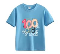 vaolkwsacz Spring and Autumn New Fashionable Cute Print Comfortable Version of The Girls Printed T Shirt Shirt manica lunga ragazza nera, Celeste., 10-11Years