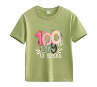 vaolkwsacz Spring and Autumn New Fashionable Cute Print Comfortable Version of The Girls Printed T Shirt Alien Shirt Girl, verde, 12-13 Jahre