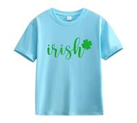 vaolkwsacz Spring and Autumn New Fashionable Cute Print Comfortable Version of The Girls Printed T Shirt Blusa da donna, Celeste., 10-11Years