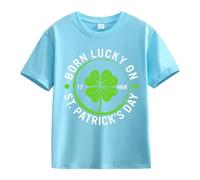 vaolkwsacz Spring and Autumn New Fashionable Cute Print Comfortable Version of The Girls Printed T Shirt Batik Shirt Kids, Celeste., 10-11Years