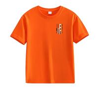 vaolkwsacz Spring and Autumn New Fashionable Cute Print Comfortable Version of The Girls Stampato T Shirt Regalo Primo Ragazzo, Colore: arancione., 6-7 Jahre