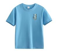 vaolkwsacz Spring and Autumn New Fashionable Cute Print Comfortable Version of The Girls Stampato T Shirt Regalo Primo Ragazzo, Celeste., 6-7 Jahre
