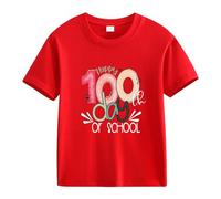 vaolkwsacz Spring and Autumn New Fashionable Cute Print Comfortable Version of The Girls Stamped T Shirt Donna Elegante, Colore: rosso, 10-11Years