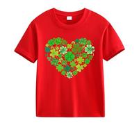 vaolkwsacz Spring and Autumn New Fashionable Cute Print Comfortable Version of The Girls Stamped T Shirt Donna Pizzo, Colore: rosso, 12-13 Jahre