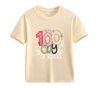 vaolkwsacz Spring and Autumn New Fashionable Cute Print Comfortable Version of The Girls Stamped T Shirt Donna Elegante, beige., 2-3 Jahre