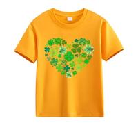 vaolkwsacz Spring and Autumn New Fashionable Cute Print Comfortable Version of The Girls Stamped T Shirt Donna Pizzo, Colore: arancione., 4-5 Jahre