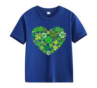 vaolkwsacz Spring and Autumn New Fashionable Cute Print Comfortable Version of The Girls Stamped T Shirt Donna Pizzo, Blu scuro, 10-11Years