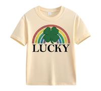 vaolkwsacz Spring and Autumn New Fashionable Cute Print Comfortable Version of The Girls Stamped T Shirt 2, beige., 12-13 Jahre