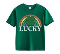 vaolkwsacz Spring and Autumn New Fashionable Cute Print Comfortable Version of The Girls Stamped T Shirt 2, verde, 10-11Years