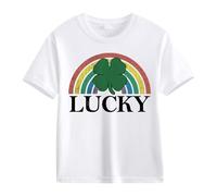 vaolkwsacz Spring and Autumn New Fashionable Cute Print Comfortable Version of The Girls Stamped T Shirt 2, bianco, 10-11Years